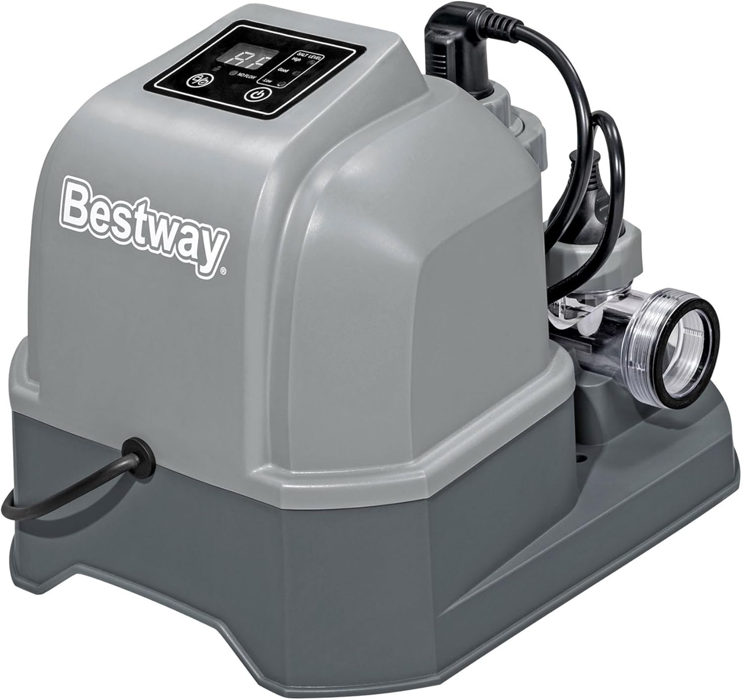 Bestway Flowclear Hydrogenic 6 G/H Digital Self Cleaning Saltwater Chlorinator with Adapters and pH Test Strips for Above Ground Swimming Pool