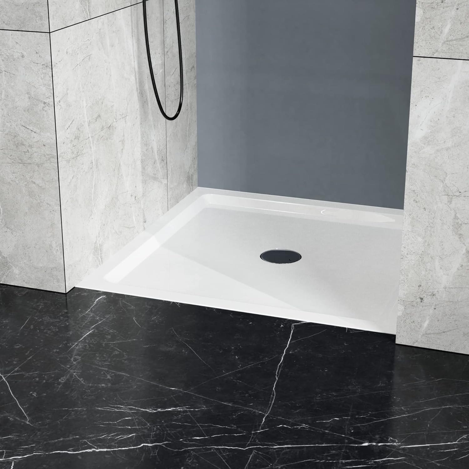 36x36 Inch White Shower Base with Centered Drain & Single Threshold - Bathroom Floor Pan for Easy Installation, Durable Resin Construction