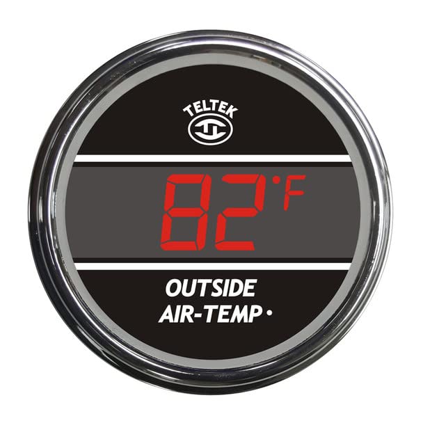Auto Thermometer Gauge for Kenworth 2006+ - Bezel: Chrome - LED Color: Red