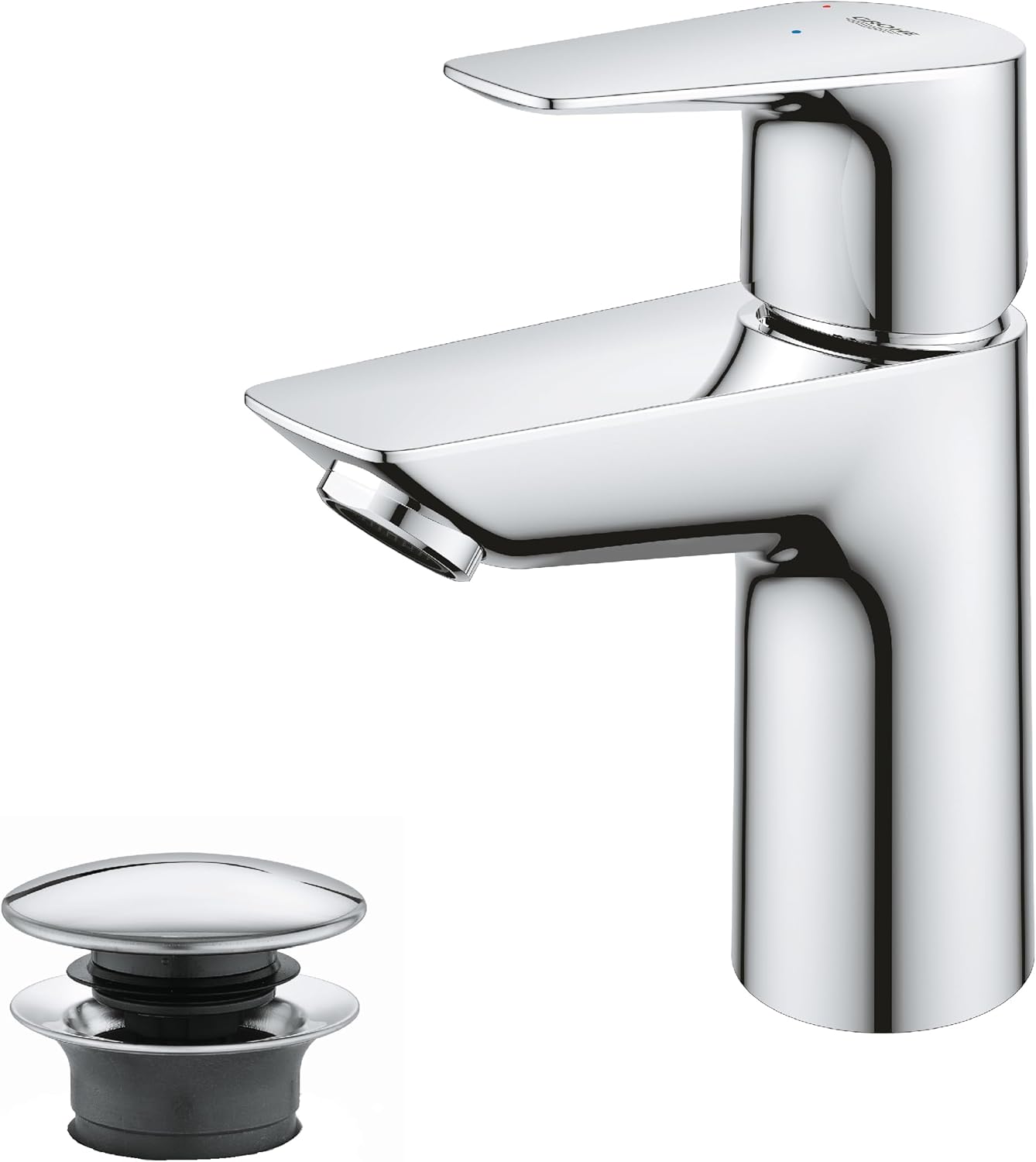 GROHE Start Edge 23900001 Single-Lever Washbasin Mixer Tap with Grohe Starlight Surface, S Size, Chrome
