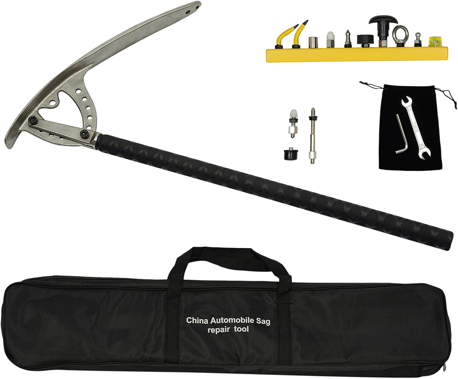 Car Dent Removal Fender Damage Repair Puller, Adjustable Angle Heavy Duty Car Door Fender Edge Repair Tool Kit, Auto Body Pliers Door Panel Fix Tools with Storage Bag for Home Car Repair Shop