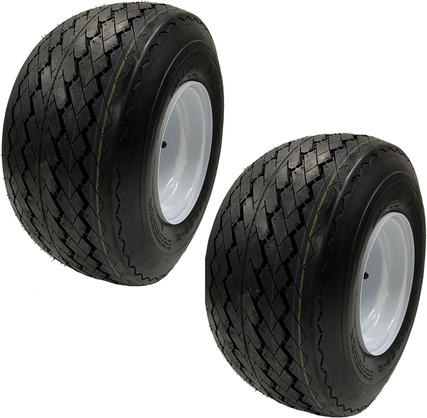 eCustomrim 2-Pack Golf Cart Tires On Rims 18 X 8.5 X 8 18-850-8 18X8.50-8 White 4 Lug 8