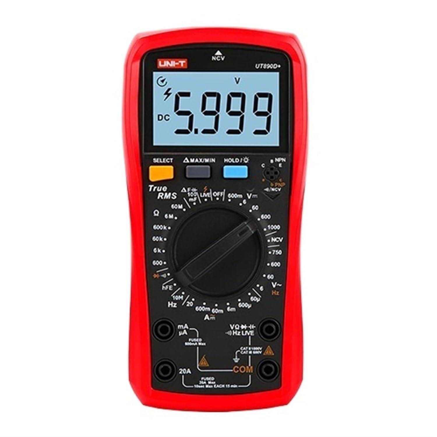 1PCS Digital Multimeter Series True RMS AC Handheld Professional Meter Frequency Temperature Tester Backlight(UT890D Plus Suit)