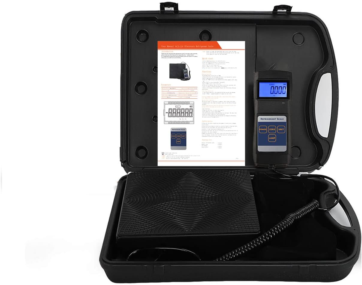 HAVC Bluetooth Refrigerant Charging Scale for Freon Refrigerant Recovery Tank: 220LB high-Precision A/C Electronic Digital Refrigerant Scale with Bluetooth Function