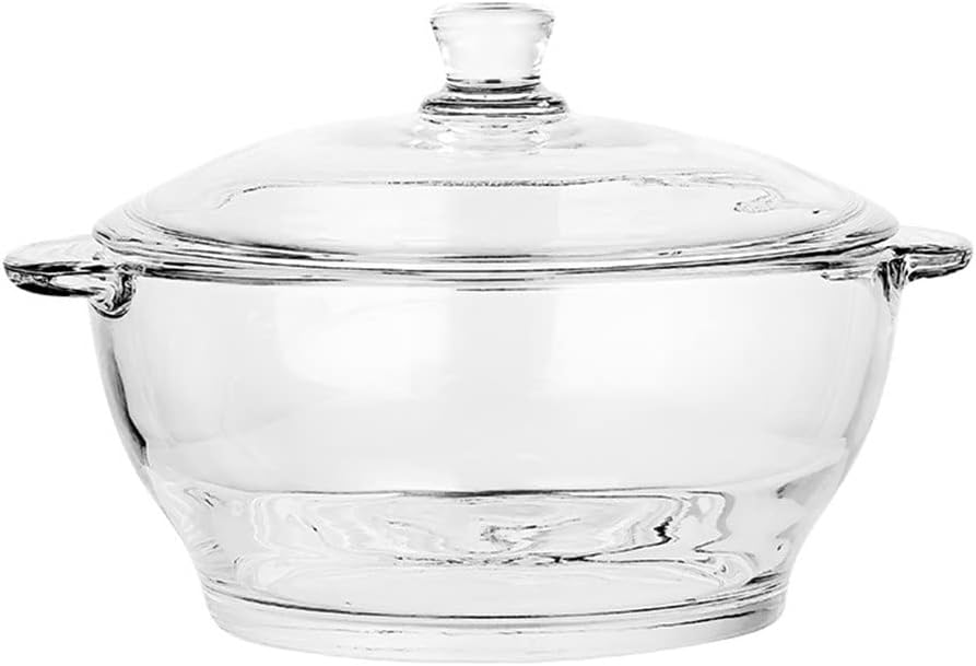 Tempered Solid Color Glass Ear Pot with Lid Tea Heat-resistant Instant Noodle Bowl Fruit Salad Anti-scalding