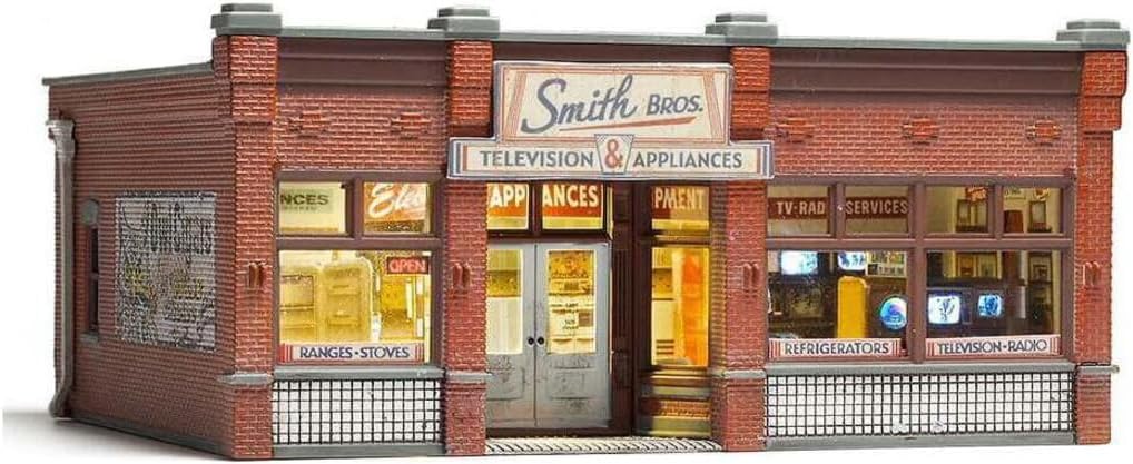 Woodland Scenics® Built & Ready® Smith Brothers TV & Appliance Store, HO Scale