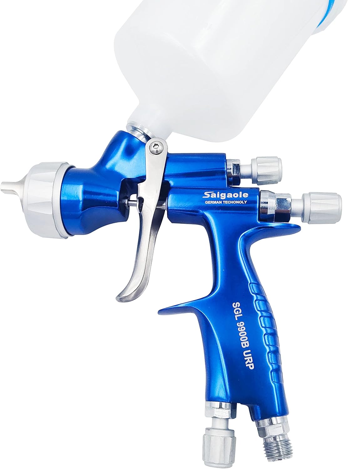 9900B Spray Gun 1.3mm car Painting Tool Low Pressure forging Alloy Model Ultrafine Atomization air Paint Sprayer Airbrush Gun (Blue)