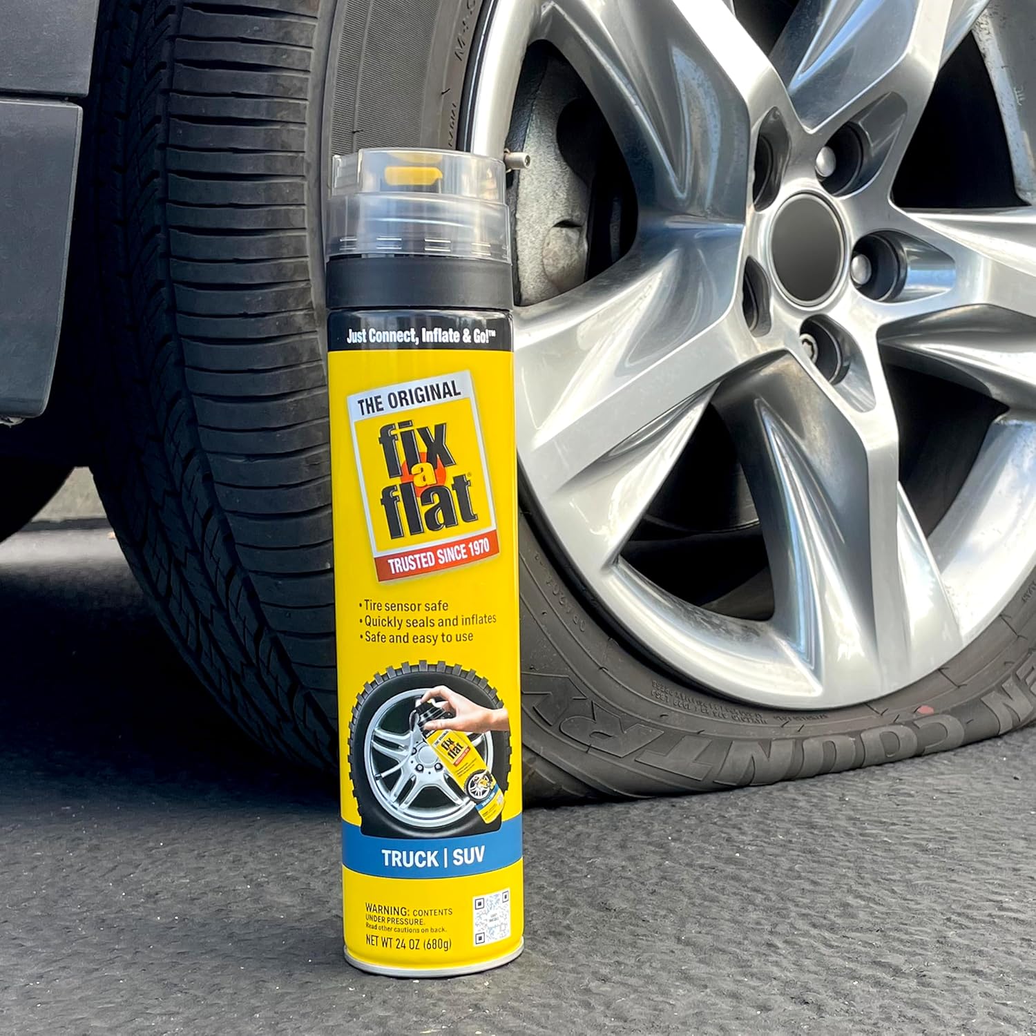 Fix-A-Flat S60369-6PK Aerosol Emergency Flat Tire Repair and Inflator, for X-Large Tires, Eco-Friendly Formula, Universal Fit for All Cars, Trucks and SUVs, 24 oz. (Pack of 6)