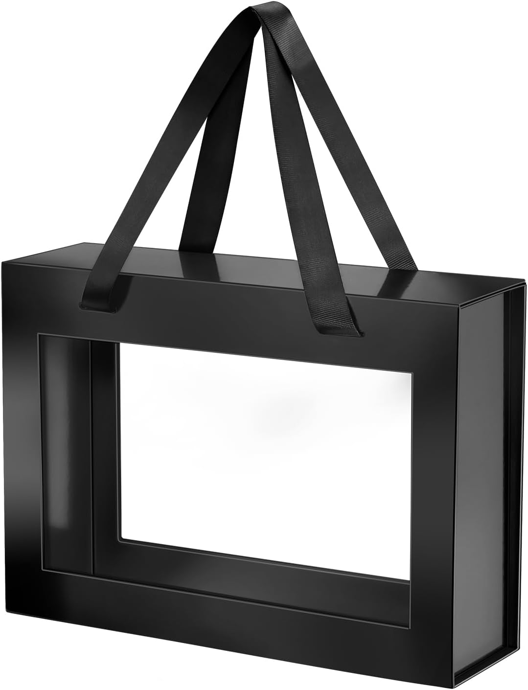 5 Extra Large Gift Boxes with Lids, 16.3x14.2x5 Inches, Black Groomsmen Magnetic Gift Boxes for Clothes and Large Gifts (Matte Black)