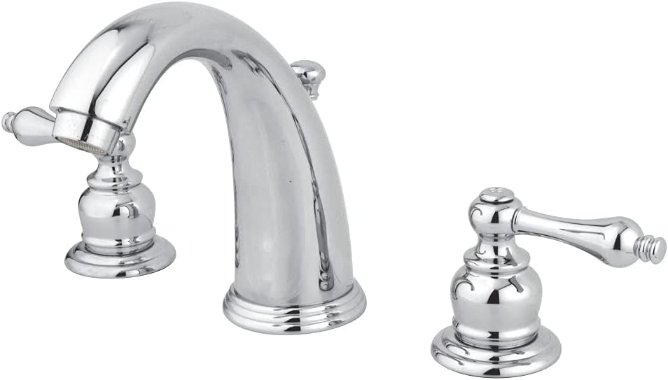 Kingston Brass GKB981AL Victorian 8-Inch Widespread Lavatory Faucet with Retail Pop-Up, 5-1/4 inch in Spout Reach, Polished Chrome
