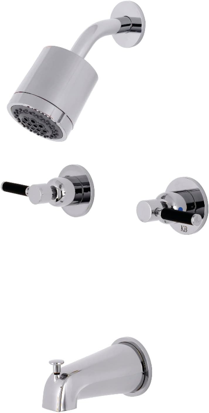 Kingston Brass KBX8141DKL Kaiser Tub and Shower Faucet, 7.13 x 14.13 x 5.5, Polished Chrome