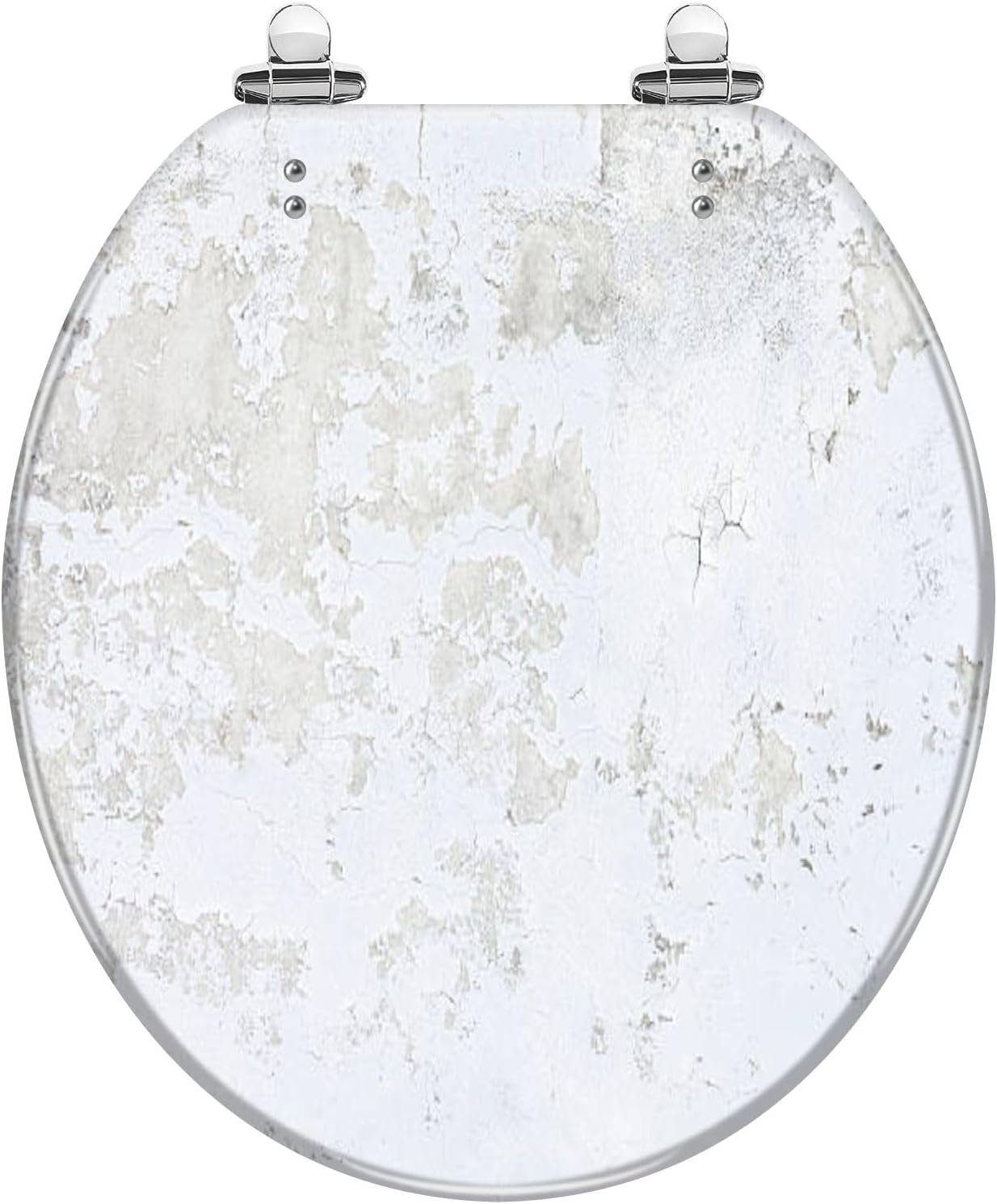Round Toilet Seat White gold marble luxury wall texture shine golden line pattern Resin Toilet Seat Slow Quiet Close with Quick-Release Hinges Toilet Seat with Cover Easy to Clean Install