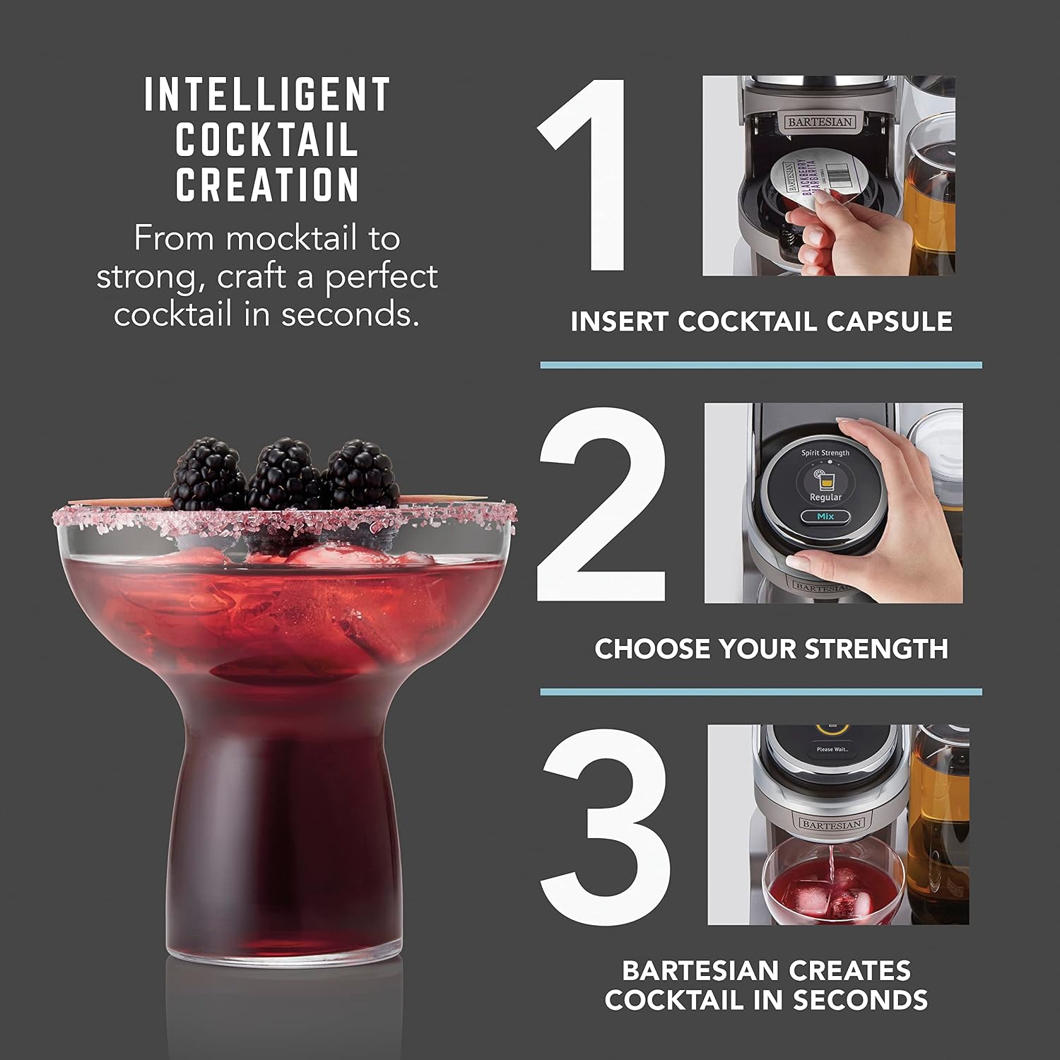 Bartesian Duet Cocktail Machine, 2 Glass Spirit Bottles, 55310 (Renewed)