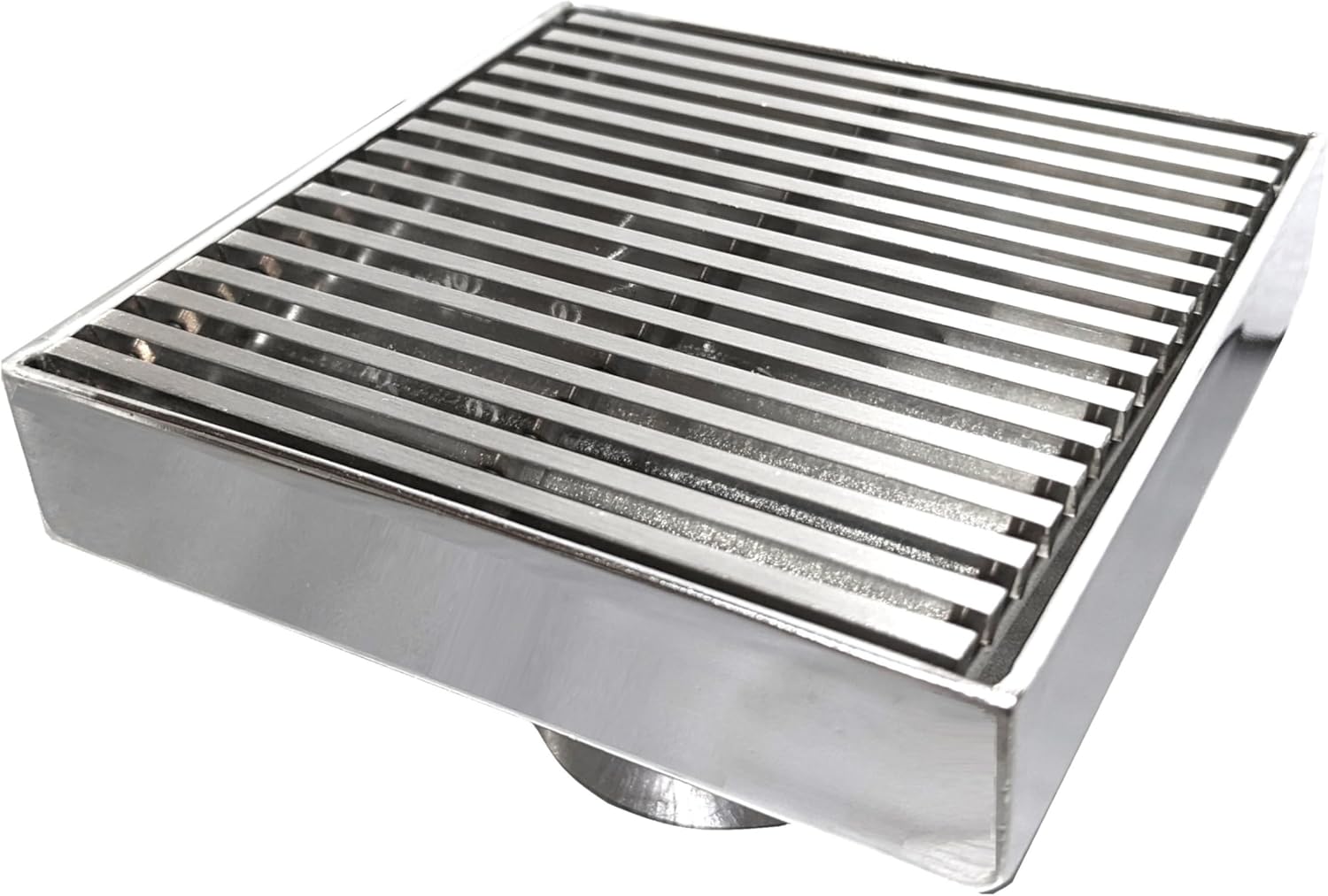 SereneDrains 304 Stainless Steel 4 Inch Square Matte Black Shower Drain Kit for Tile Floor Drain Grate Cover Hair Catcher Trap Strainer Filter (Matte Black, Traditional Square Design)