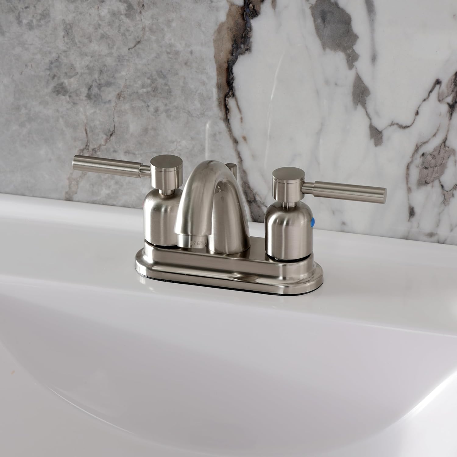 Kingston Brass KB8618DL Concord 4-Inch Center Set Lavatory Faucet with Retail Pop-up, Brushed Nickel
