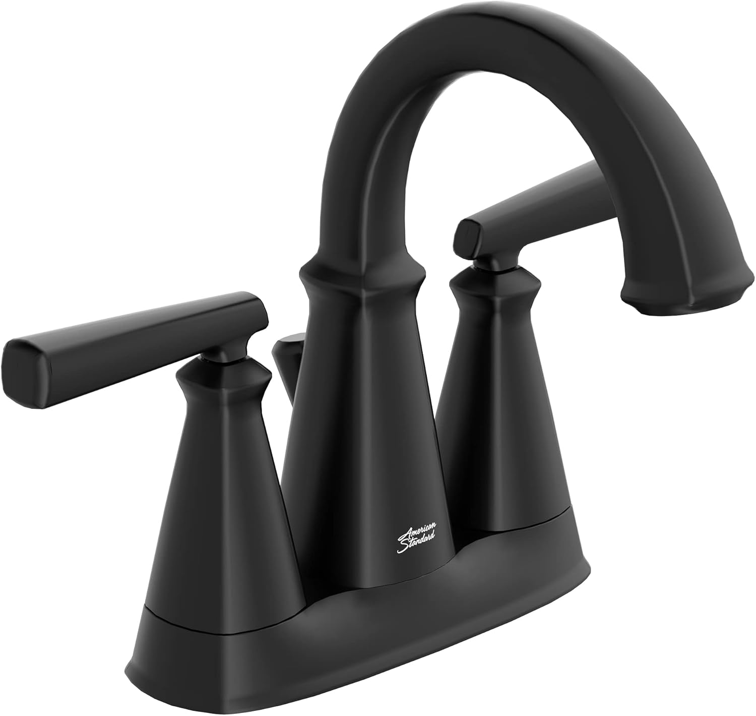 American Standard 7018201.243 Edgemere 4-Inch Centerset 2-Handle Bathroom Faucet, Brass, Matte Black