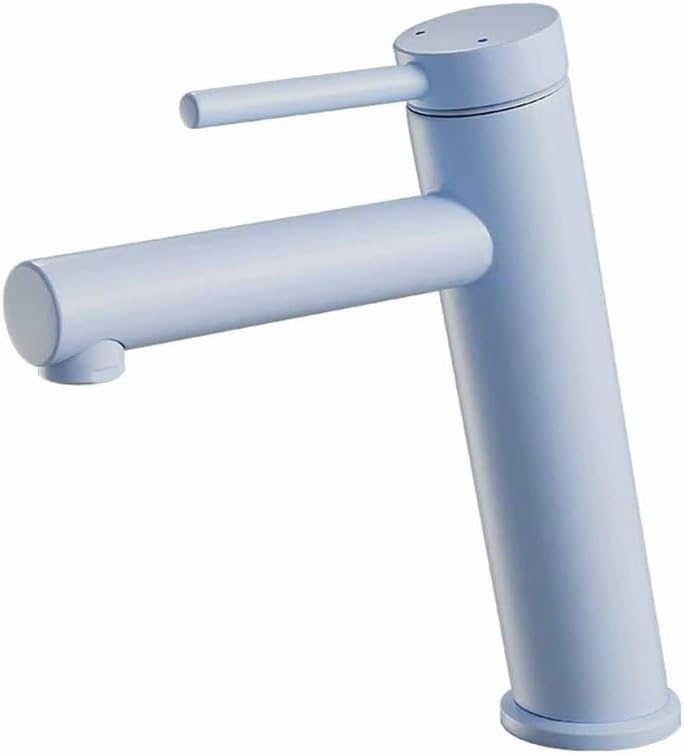 JRUIA Blue Bathroom Faucet, Modern Style Brass Kitchen Sink Faucet, Cold and Hot Water Supply, Single Handle Basin Faucet