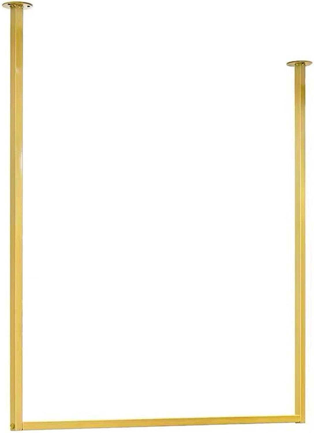 Clothing Store Simple Wall Mounted Metal Display Rack, Window Ceiling Hanging Garment Racks, U-shaped Shelf, Wedding Dress Organization, Home Clothes Rod Storage Towel Rack (Gold A, 39