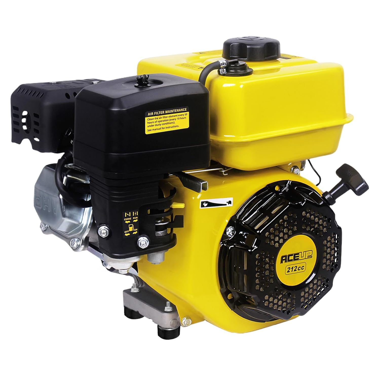 Aceup Energy Gas Engine 7HP 212cc Horizontal Shaft, 4Stroke Gas Motor, Shaft 3/4