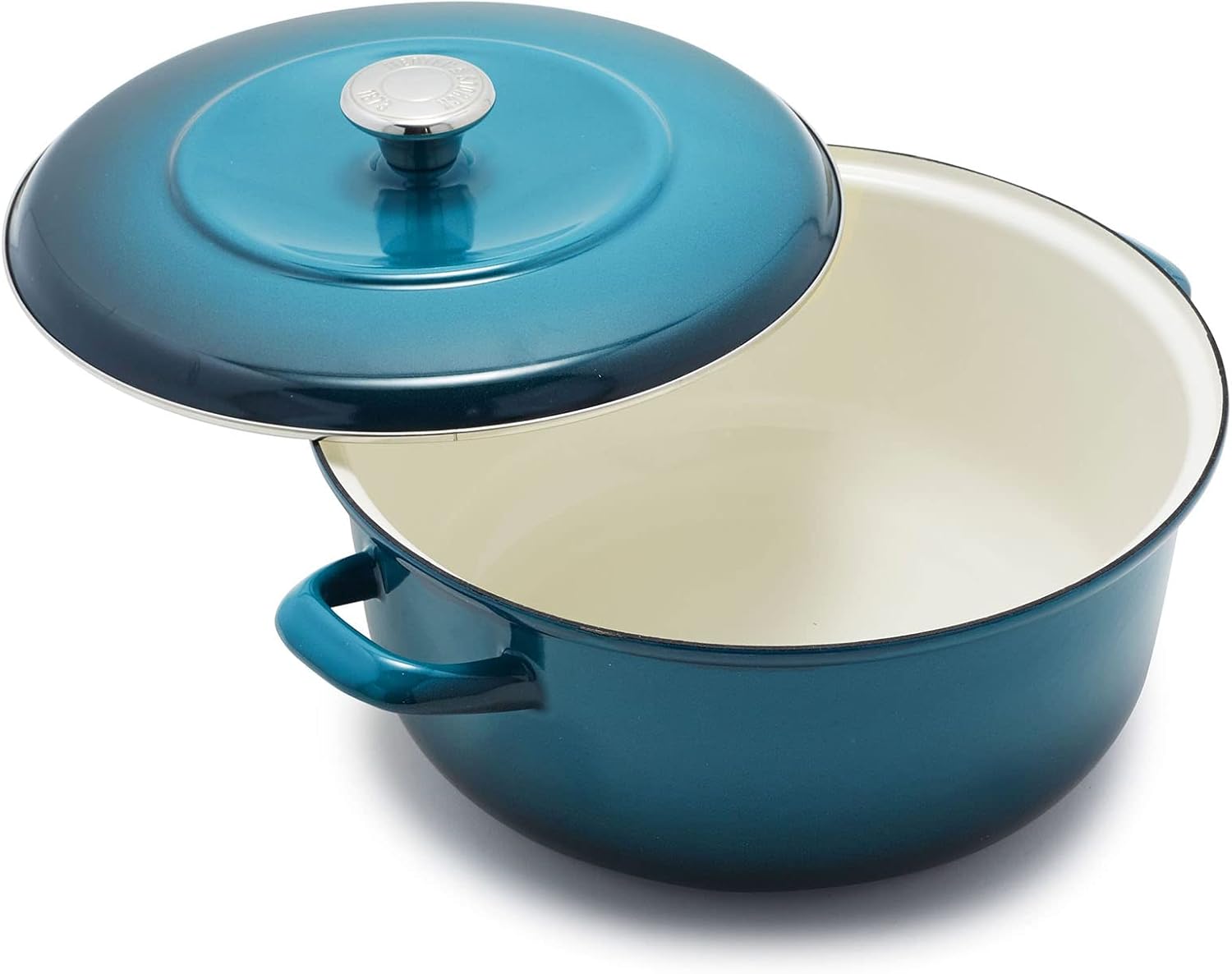 Merten & Storck 5.3QT Round Dutch Oven Casserole Pot with Lid, European Crafted Enameled Iron Stockpot, Induction & All Cooktops, Braising, Stews, Roasting, Slow Cooking, Sourdough, Foundry Red
