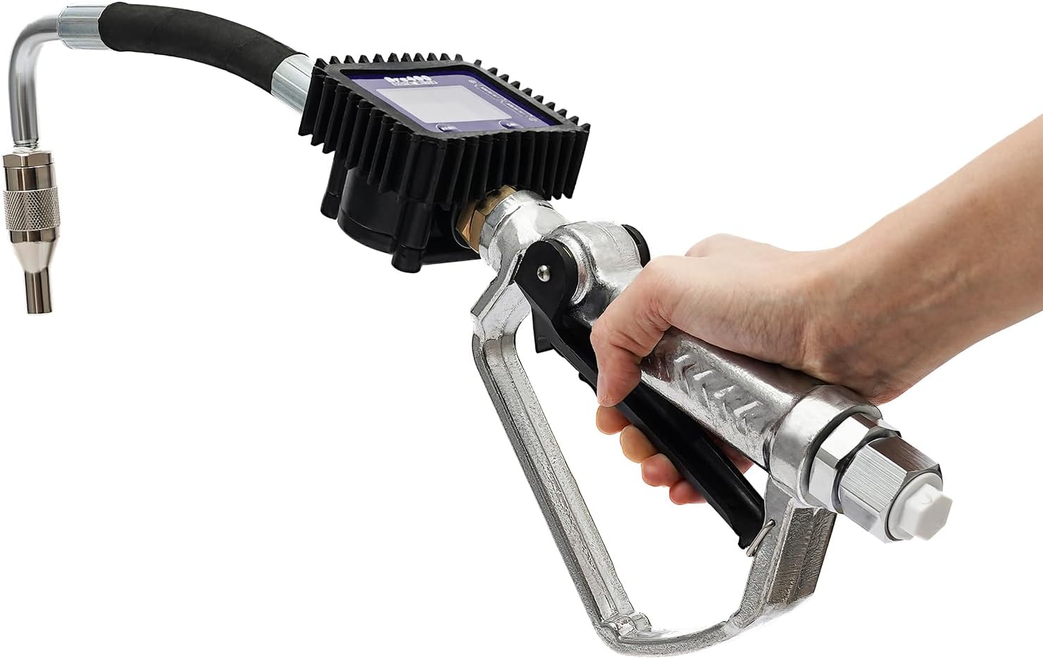 Flexible Spout Oil Control Valve Digital Meter Dispensing Nozzle with Digital Flow Meter Oil Gun Extrusion Pressure: 7bar (US Stock)