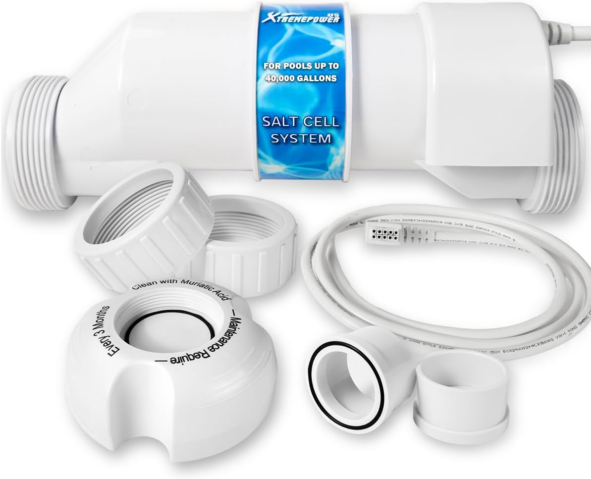 XtremepowerUS Salt Cell Plate Chlorination for In-Ground Pools up to 40,000 Gallons Build-in Temp Sensor Compatible with Hayward W3AQR3, BLH20-AY