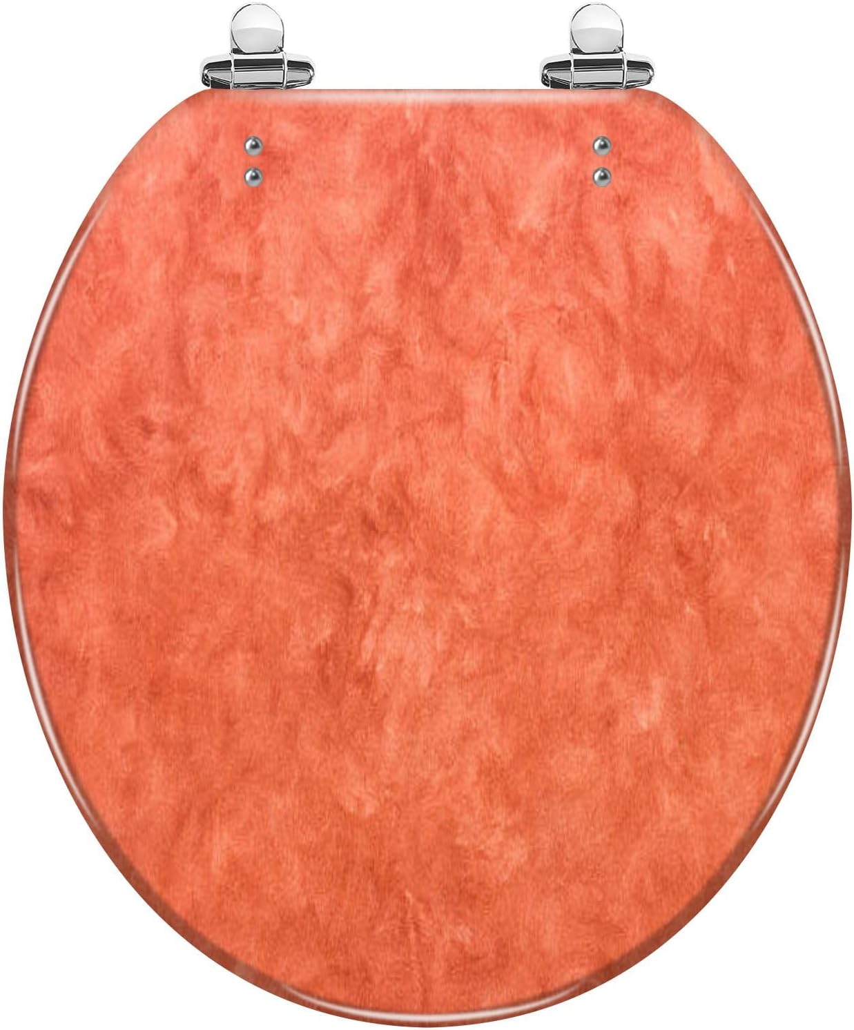 Round Toilet Seat Orange wall Resin Toilet Seat Slow Quiet Close with Quick-Release Hinges Toilet Seat with Cover Easy to Clean Install