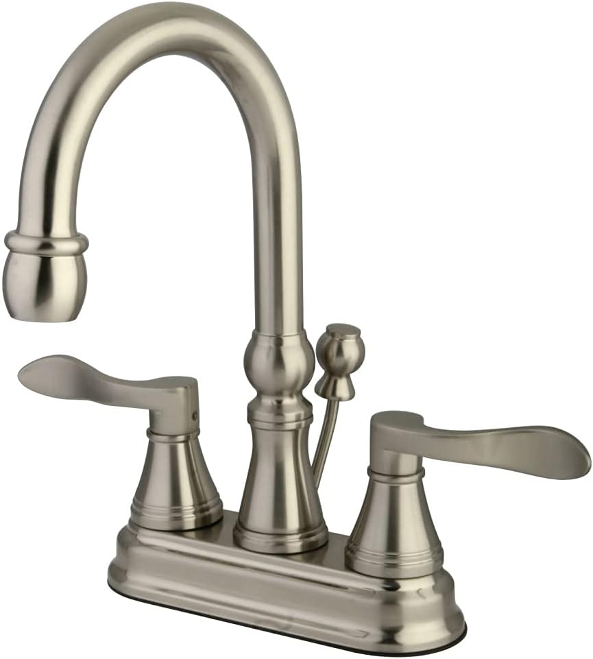 Kingston Brass KS2611DFL 4 in. Centerset Bathroom Faucet, Polished Chrome