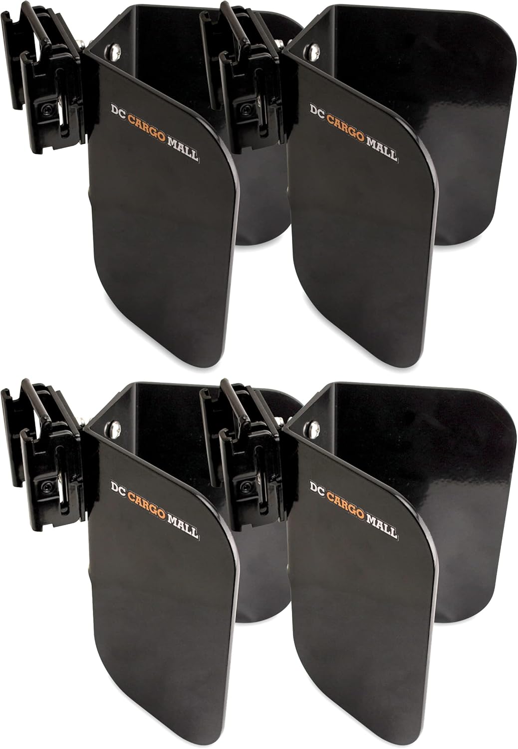 DC Cargo Mall 4-Pack, Motorcycle E-Track Wheel Chock, Black – E-Track Wheel Chock for Dirt Bikes – Supports Tires up to 6” Wide – E-Track Accessories