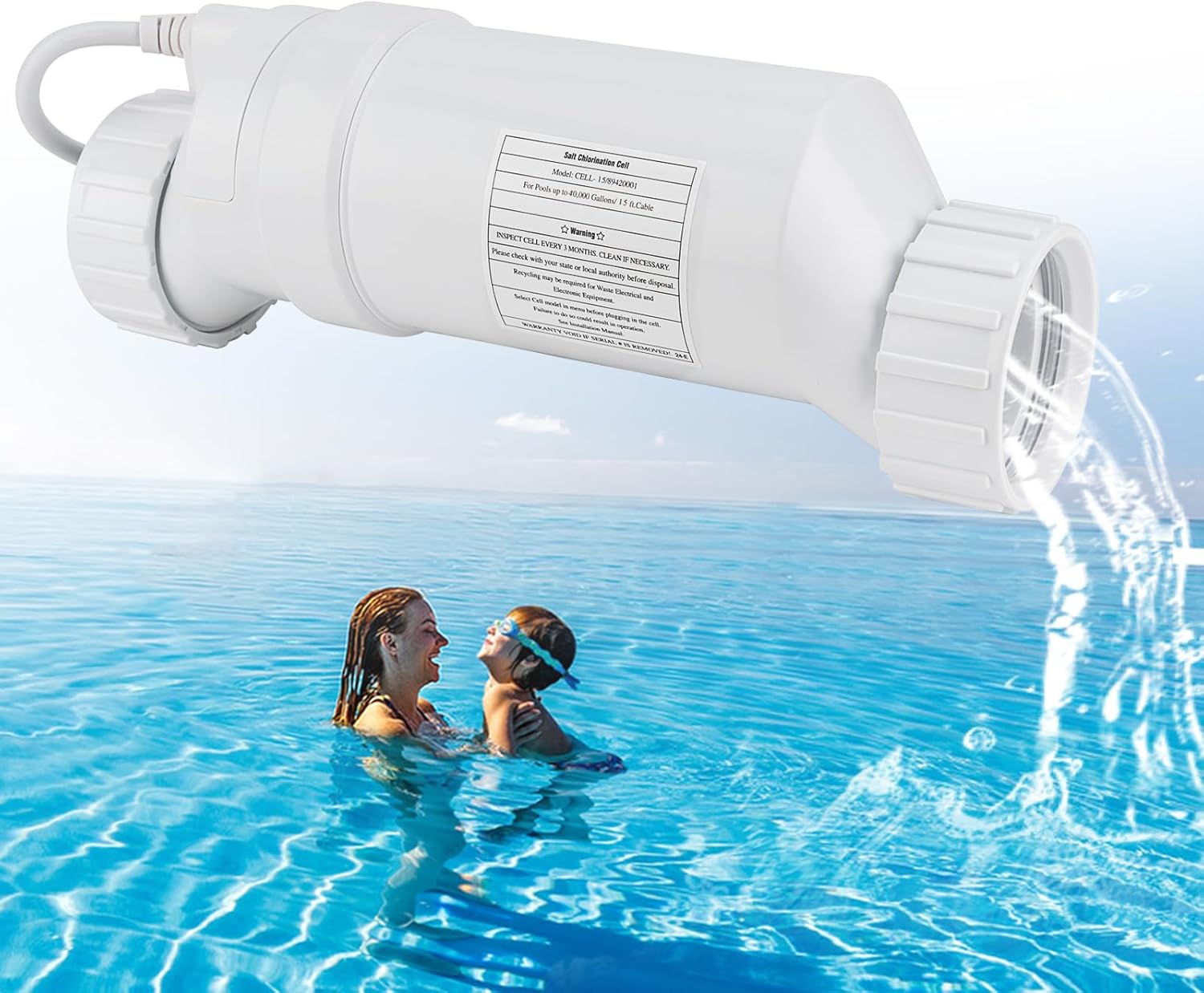 T-15 Pool Salt Turbo Cell Chlorinator Generator Replacement Part Fit for Hayward T Cell T15 TCEll940 TCELL 940 T-CELL-15 SWP W3T-CELL-15 Aqua Rite 40K Gallon Inground Water Chlorine System