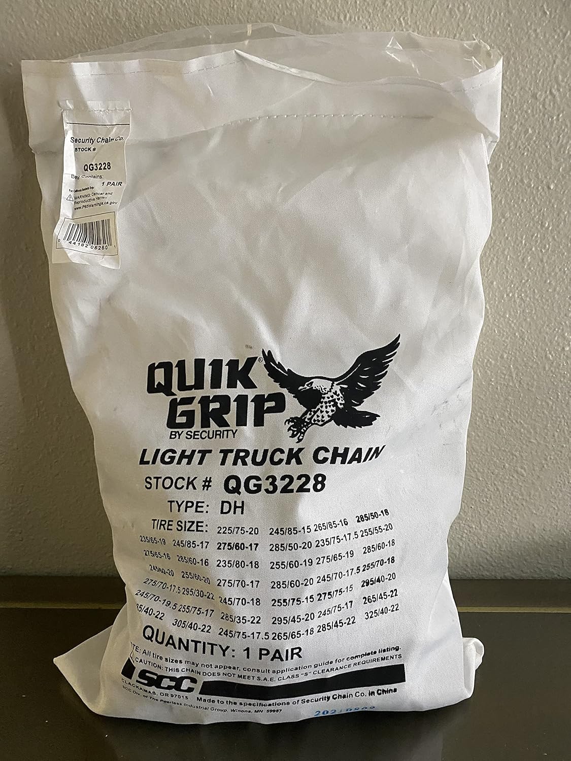 SCC QG3229CAM Quik Grip Wide Base Type CAM-DH Light Truck Tire Traction Chain - Set of 2