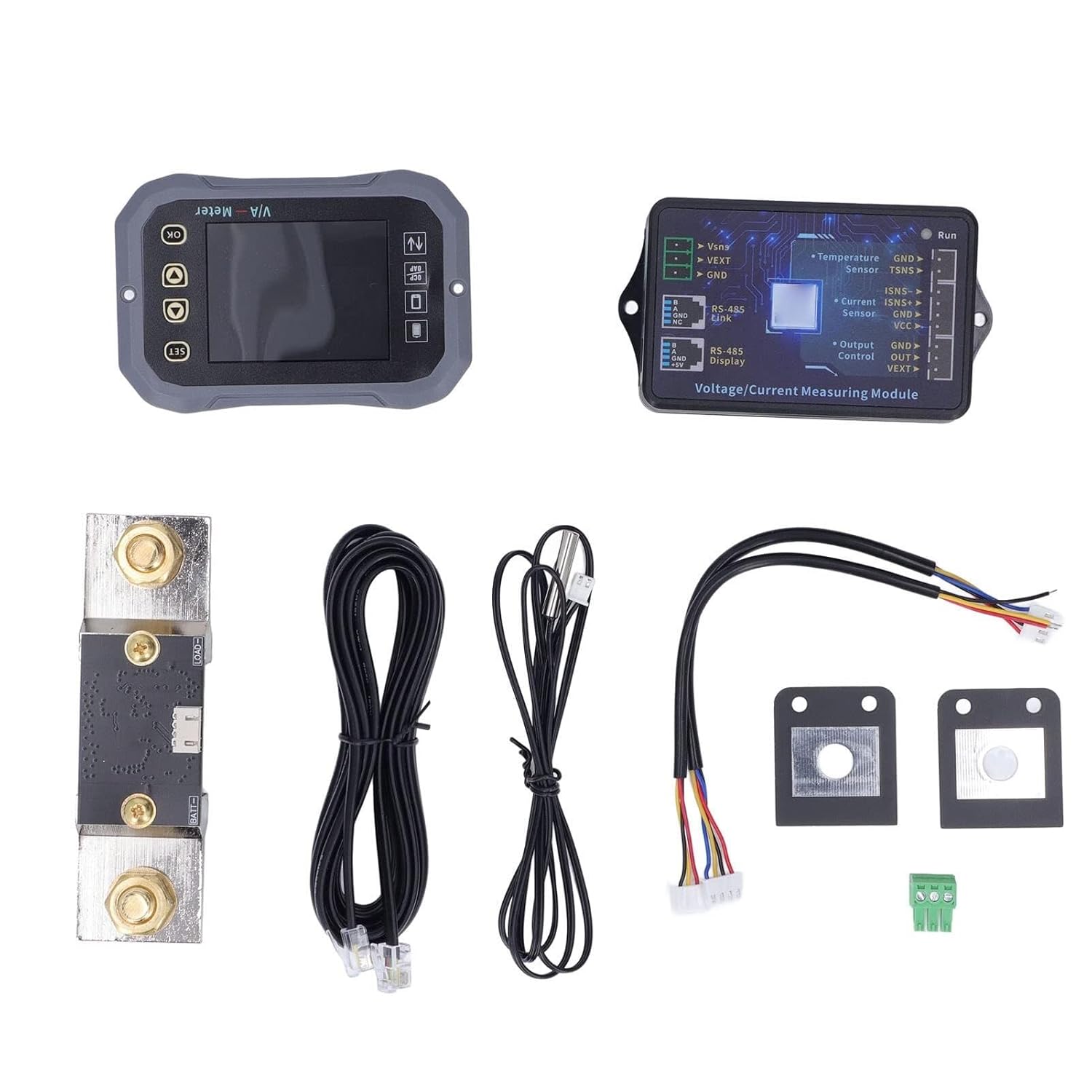 Battery Monitor 400A Ultra Clear Display with Shunt Voltage Current Meter for RVs Boats Lithium Iron