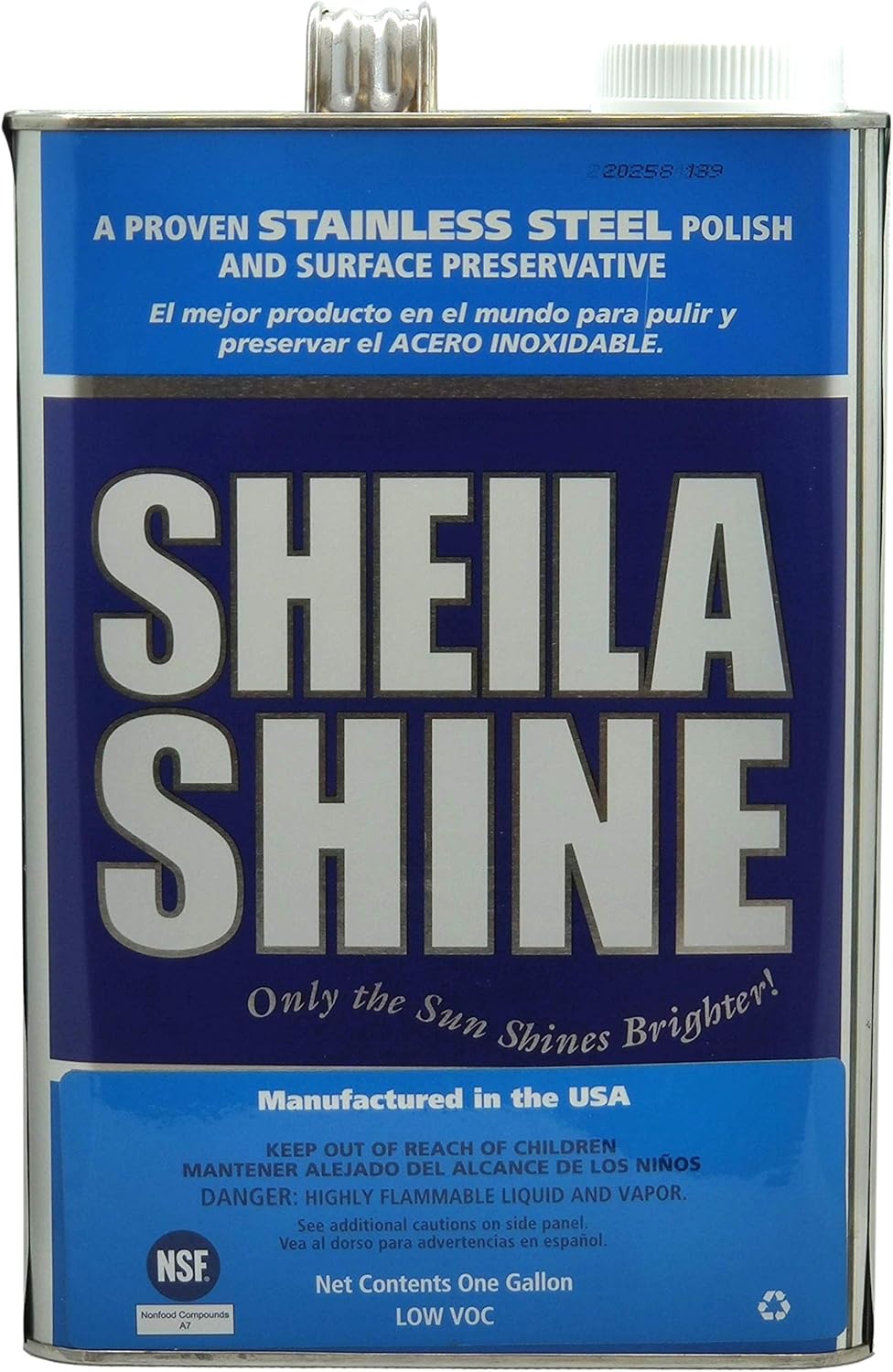 Sheila Shine 1 Gal. Can Low Voc Stainless Steel Cleaner and Polish, Protects Household Kitchen Surfaces, Removes Grease, Fingerprint & Watermarks, Stainless Steel Cleaner for Appliances, Fridge & Oven