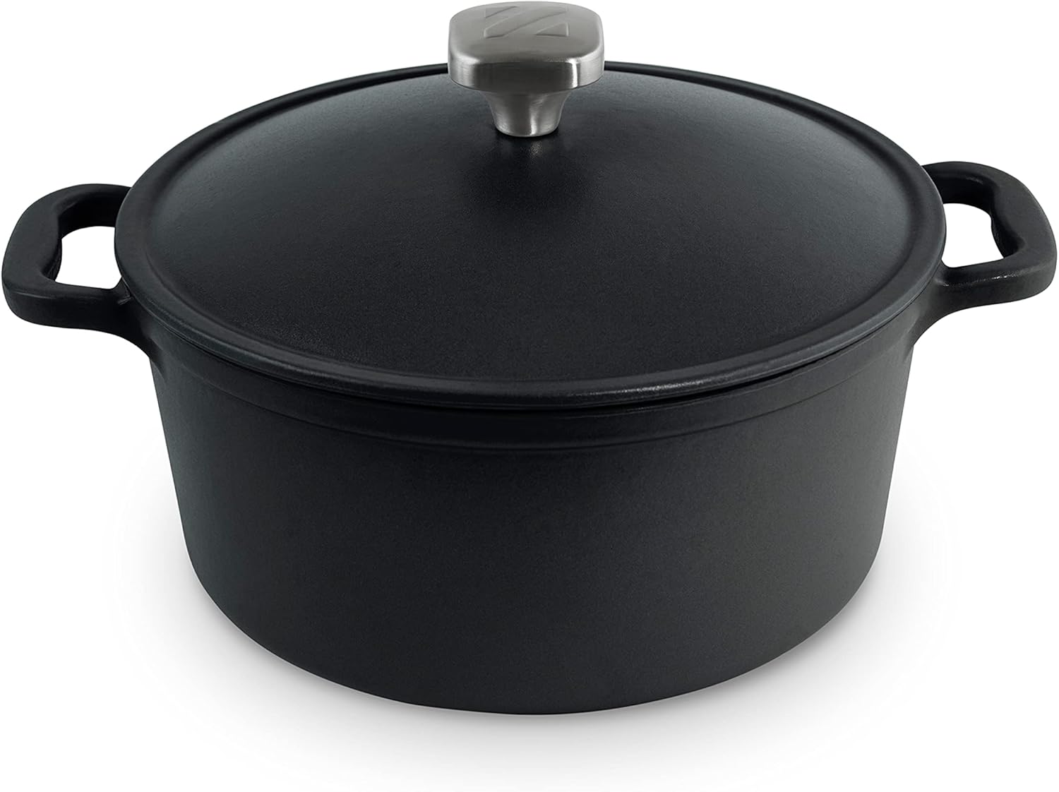 DASH Zakarian by DASH 4.5 Qt Nonstick Cast Iron Dutch Oven, Titanium Ceramic Nonstick Pot with Lid and Handles, Black