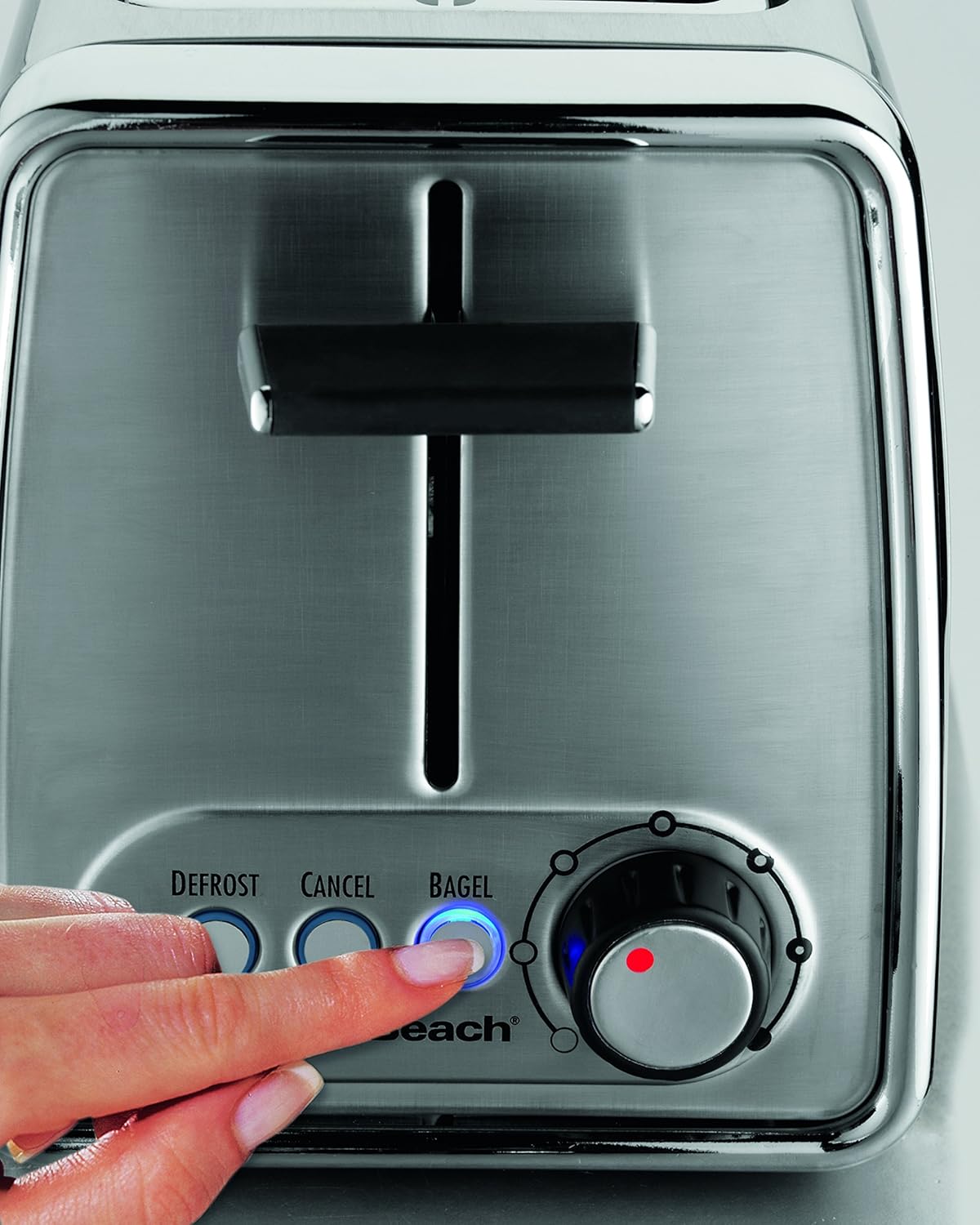 Hamilton Beach Modern Chrome 2 Slice Extra Wide Slot Toaster with Bagel and Defrost Settings, Shade Selector, Toast Boost, Slide-Out Crumb Tray, Auto-Shutoff and Cancel Button (22791)