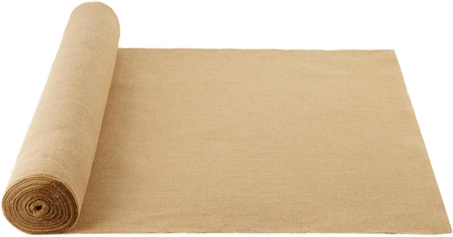 VEVOR Burlap Fabric Roll, 40” x 150 ft High Density Natural Jute Fiber Material for Outdoor Plant Care, Tree Wrap Roll, Decor, DIY Crafts, Wedding, Garden Weed Barrier, Plants & Trees Winter Covering