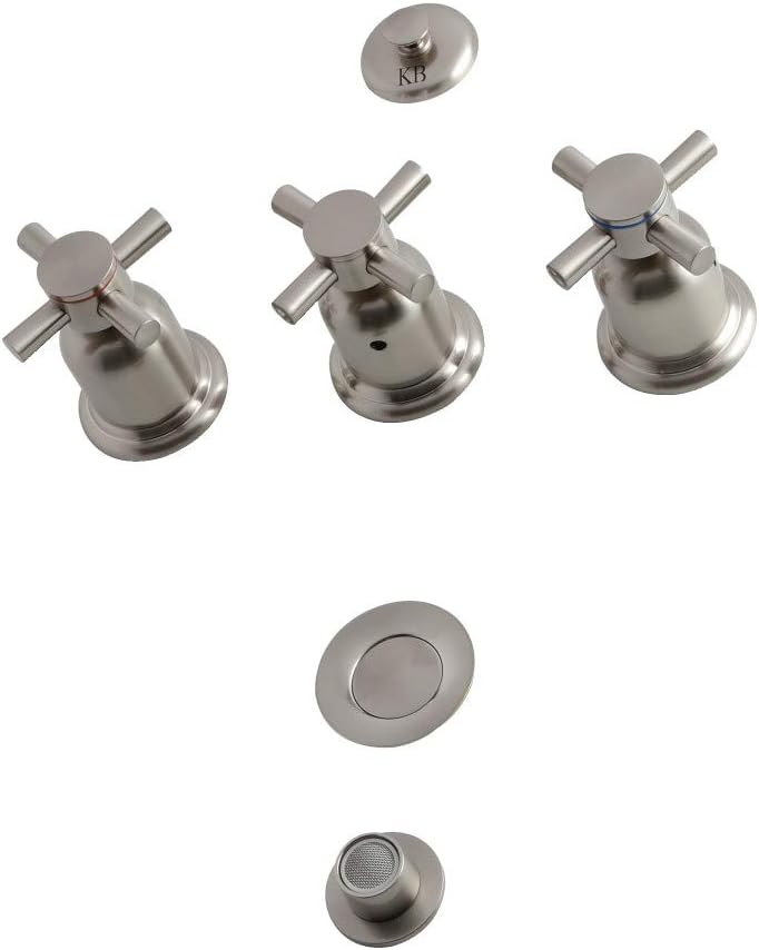 Kingston Brass KB6328DX Concord Three-Handle Bidet Faucet, Brushed Nickel