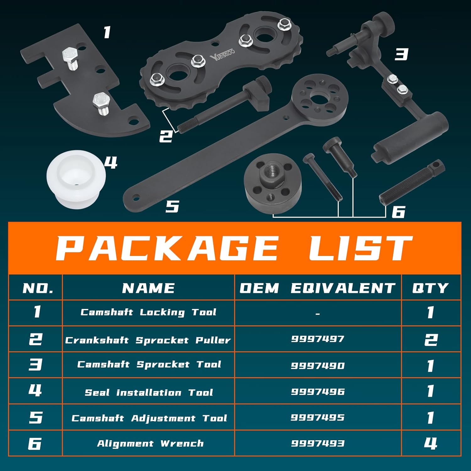 Camshaft Alignment Tool Kit, Timing Tool Kit Compatible with New Volvo 2.0T S60 S80 V60 V70 XC60 XC70 XC80 with B4204/B4154 Engine, Camshaft Chain Timing Tool