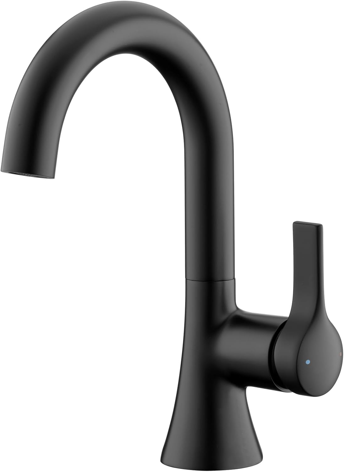 Luxier Reesley BSH11-SM Single Hole Single-Handle Bathroom Faucet with Drain in Matte Black