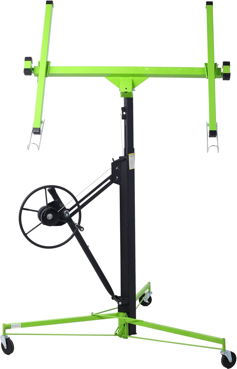 11 Ft Drywall Lift, 150lbs Rolling Sheetrock Lift & Drywall Lifter with Lockable Wheels, Heavy Duty Drywall Jack Lifts with 360° Adjustable Telescopic Arm for Ceiling and Walls (Green+11ft)