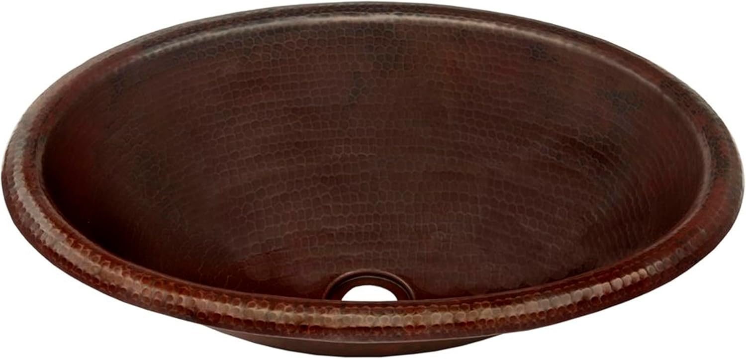 Novatto CORDOBA PEQUENO Small Copper Drop-in Bath Sink, Antique