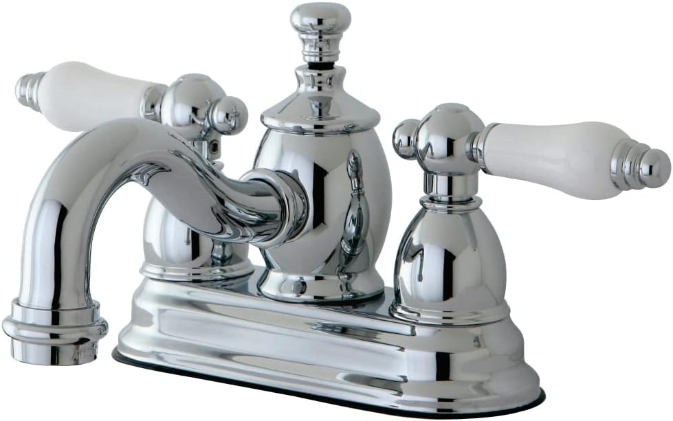 Kingston Brass KS7101PL English Country 4-Inch Centerset Bathroom Faucet with Brass Pop-Up, 6.38 x 3.63 x 2.38, Polished Chrome