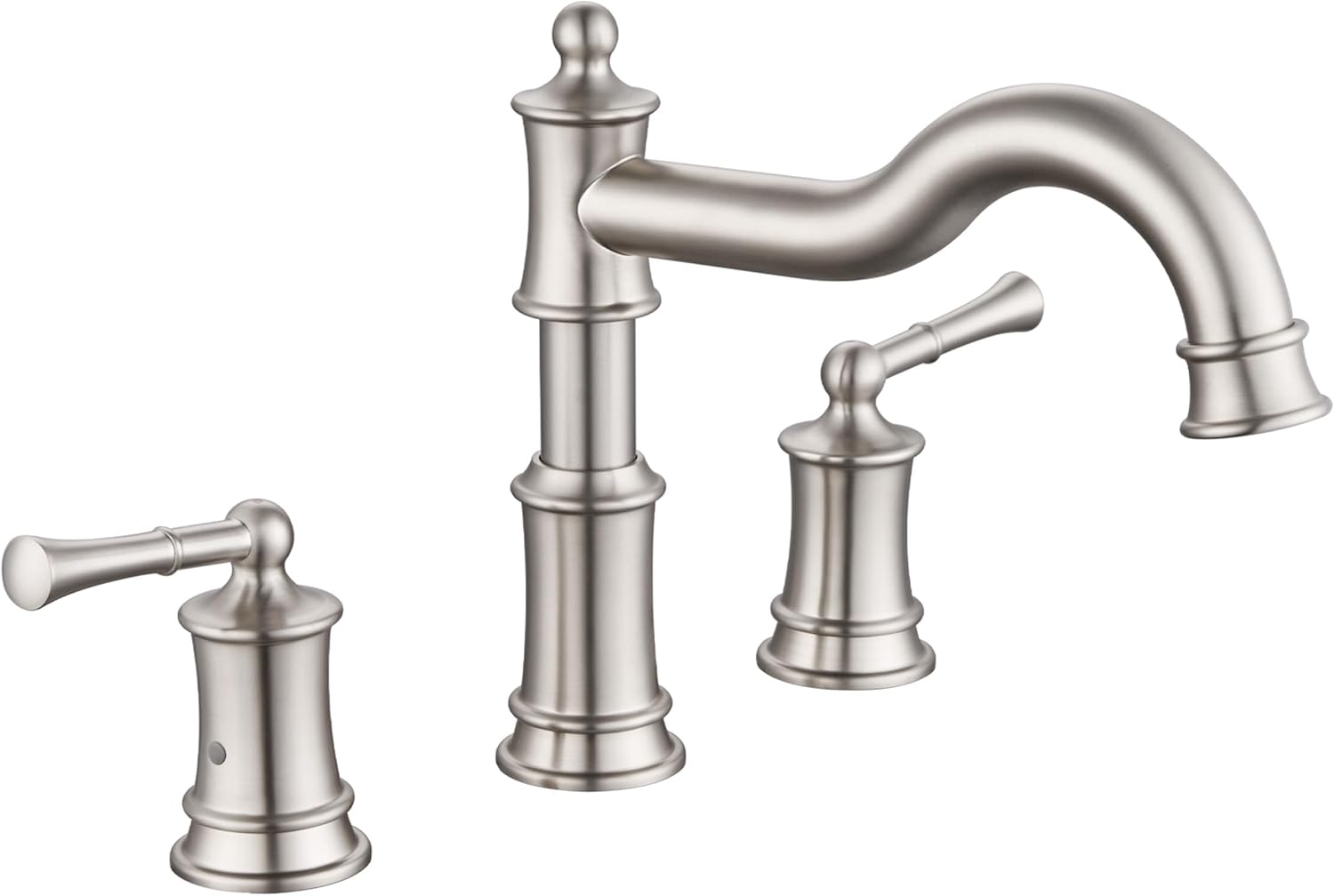 Roman Tub Faucet Classic Widespread Deck Mount Bathtub Faucet 3 Holes Brass High Flow Tub Filler, Rough in Valve Included, Matte Black