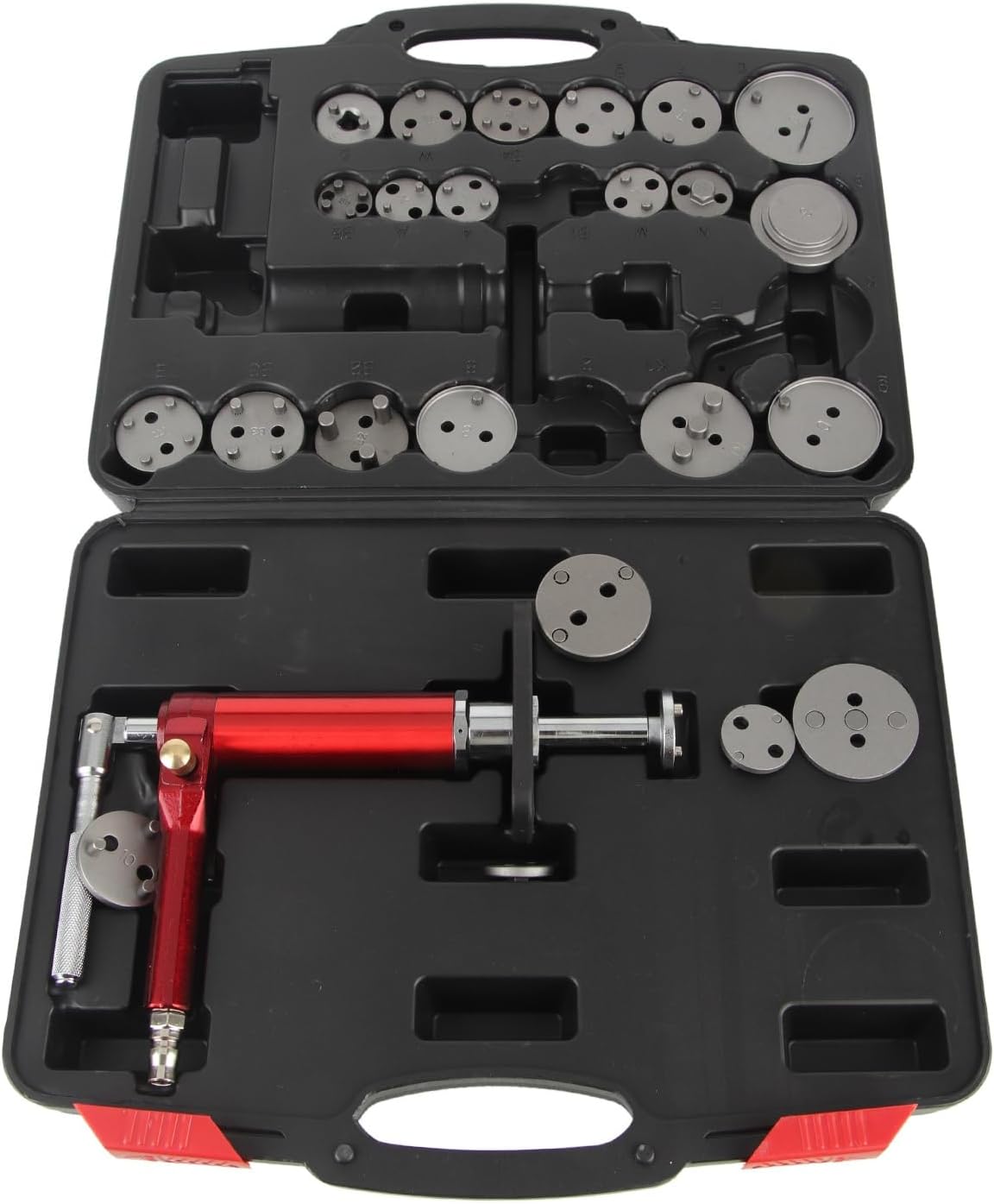 24PCS Brake Piston Wind Back Tool Kit, Pneumatic Brake Caliper Tool, 45 Steel 118psi High Efficiency Universal Fit for Cars