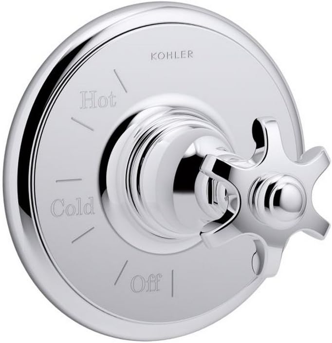 Kohler TS72767-3M-CP Artifacts Rite-Temp Valve Trim with Prong Handle, Polished Chrome
