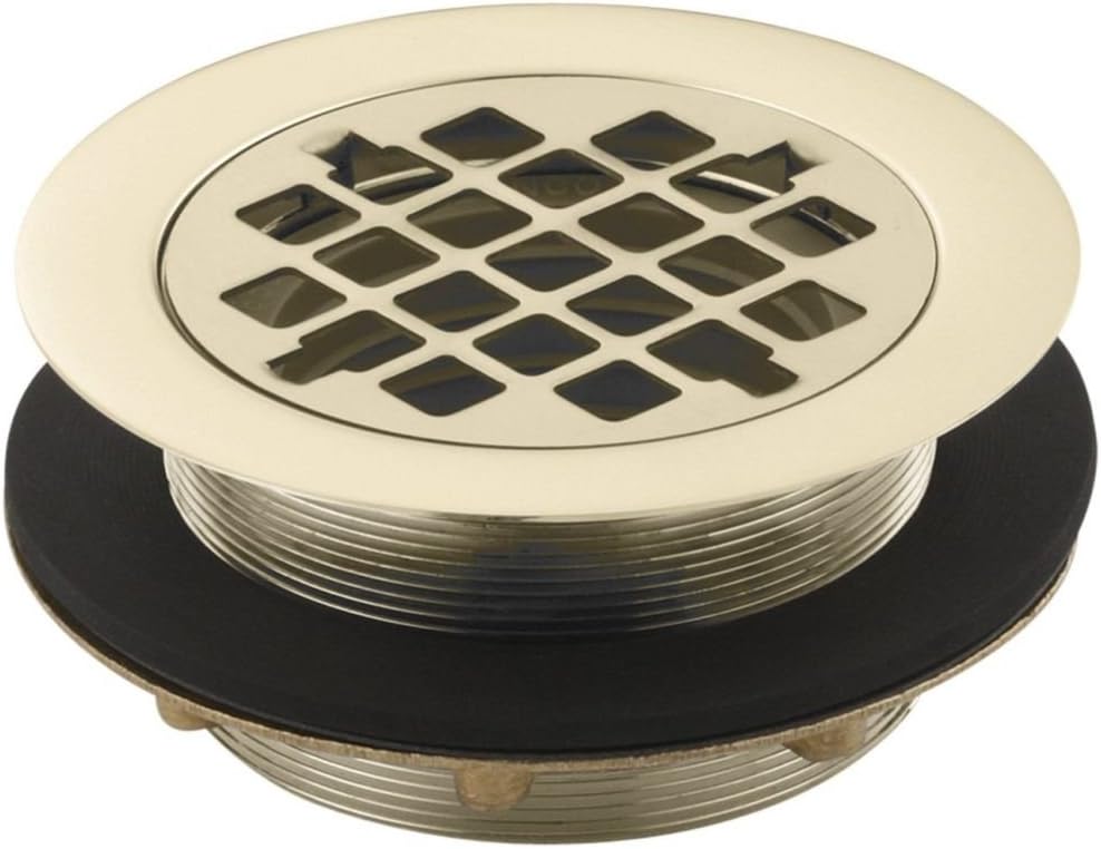 KOHLER Round shower drain for use with plastic pipe, gasket included