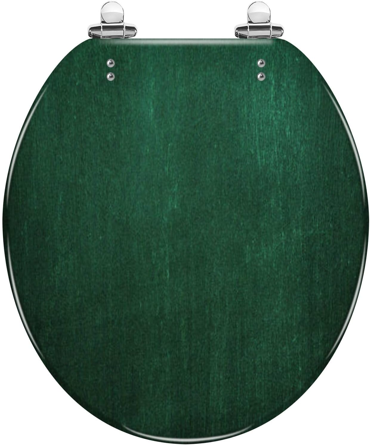 Round Toilet Seat Dark green wall texture style for text Resin Toilet Seat Slow Quiet Close with Quick-Release Hinges Toilet Seat with Cover Easy to Clean Install