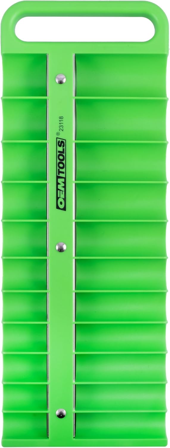 OEMTOOLS 23127 Portable Magnetic Socket Organizer Tray, 3 Pack, 1/4 Inch, 3/8 Inch, And 1/2 Inch Drive Magnetic Socket Holders, Organizers For Tool Box, Shop, Or Garage, Set of 3, Green