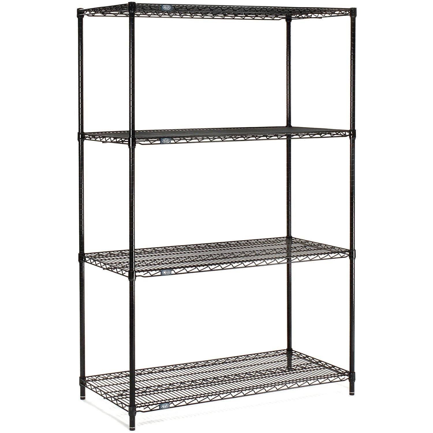 Nexel Adjustable Wire Shelving Unit, 4 Tier, NSF Listed Commercial Storage Rack, 18
