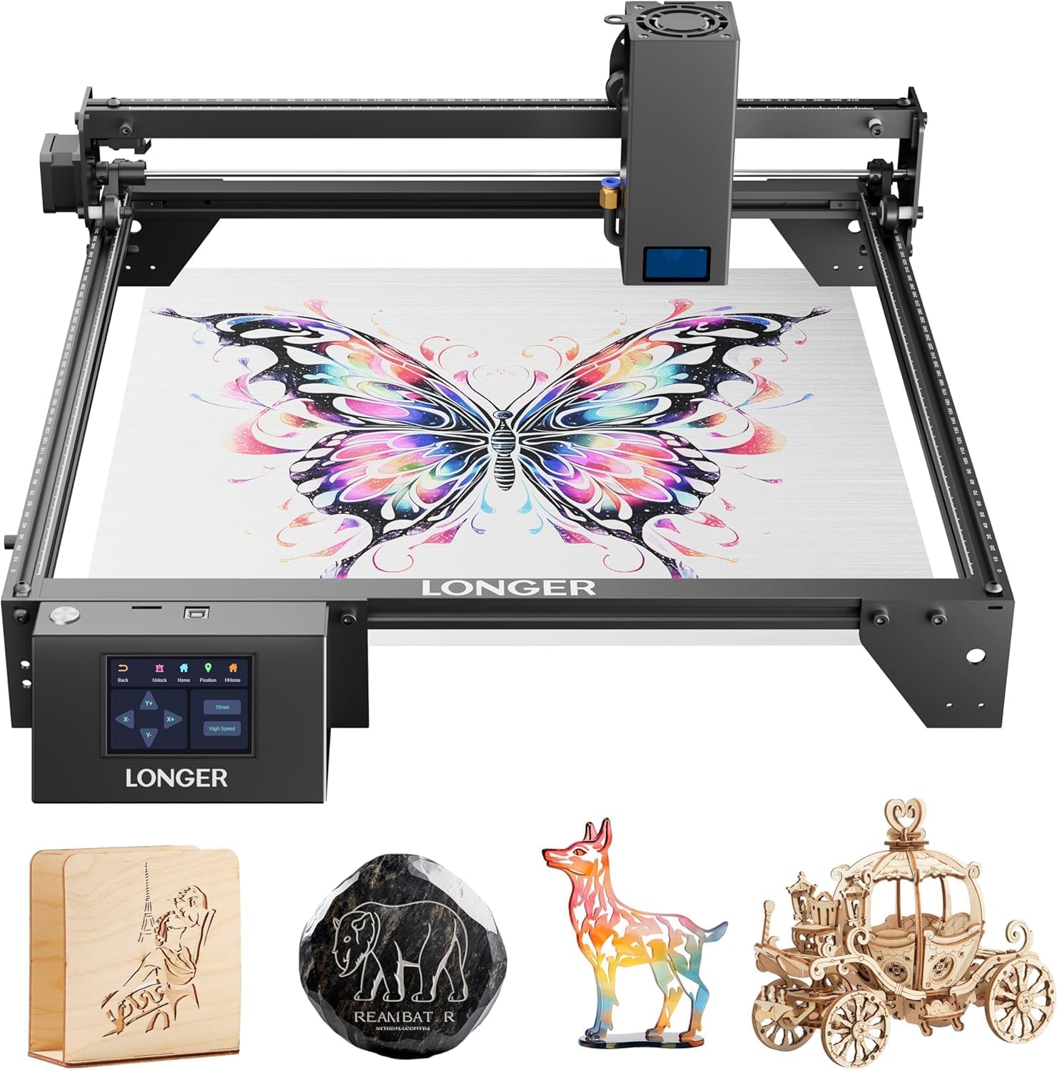 LONGER Laser Engraver Ray5 5000MW Higher Precision DIY Laser Engraving Machine for Wood Metal Acrylic Glass Leatherwith 3.5